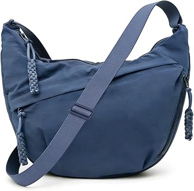 Borse a tracolla da donna, borsa a mezza luna casual da spalla, borsa a sacchetto capiente per viaggi all'aperto