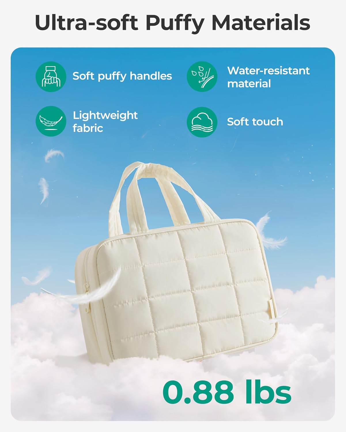 Beauty case da viaggio per donna, borsa da viaggio da appendere per articoli da toilette, organizer per cosmetici e trucchi, accessori essenziali per il bagaglio a mano.
