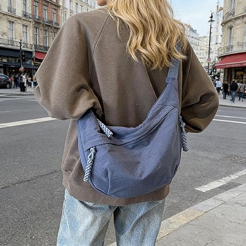 Borse a tracolla da donna, borsa a mezza luna casual da spalla, borsa a sacchetto capiente per viaggi all'aperto