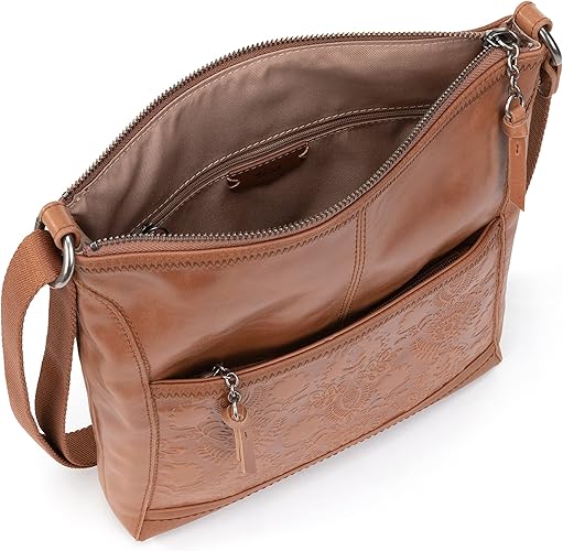 Borsa a tracolla in pelle - Borsa da donna per tutti i giorni e per i viaggi - Borsa a tracolla con chiusura a cerniera