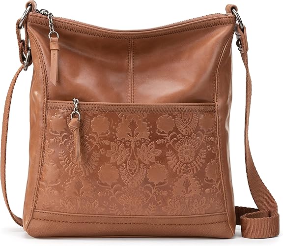 Borsa a tracolla in pelle - Borsa da donna per tutti i giorni e per i viaggi - Borsa a tracolla con chiusura a cerniera